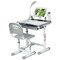 Height Adjustable Kids Desk Chair Set Study Drawing W/Lamp And Bookstand Gray